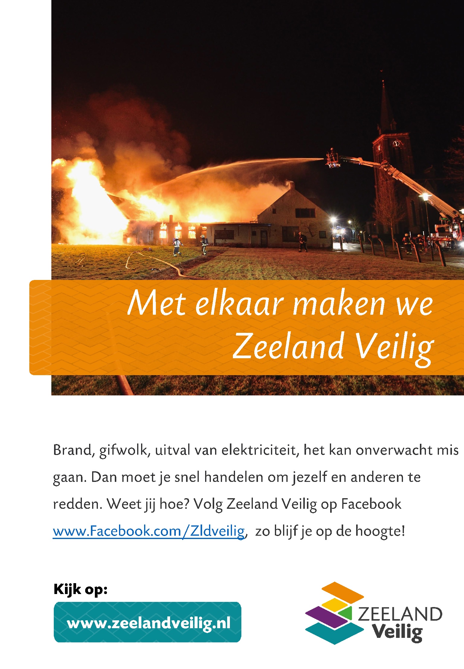 Afbeelding kaartje brand met FB