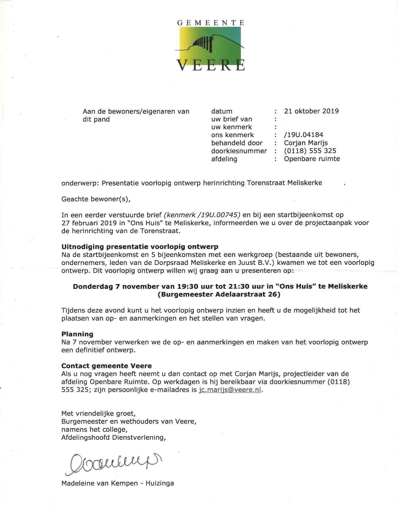 Uitnodiging Dorpsplan 10 2019