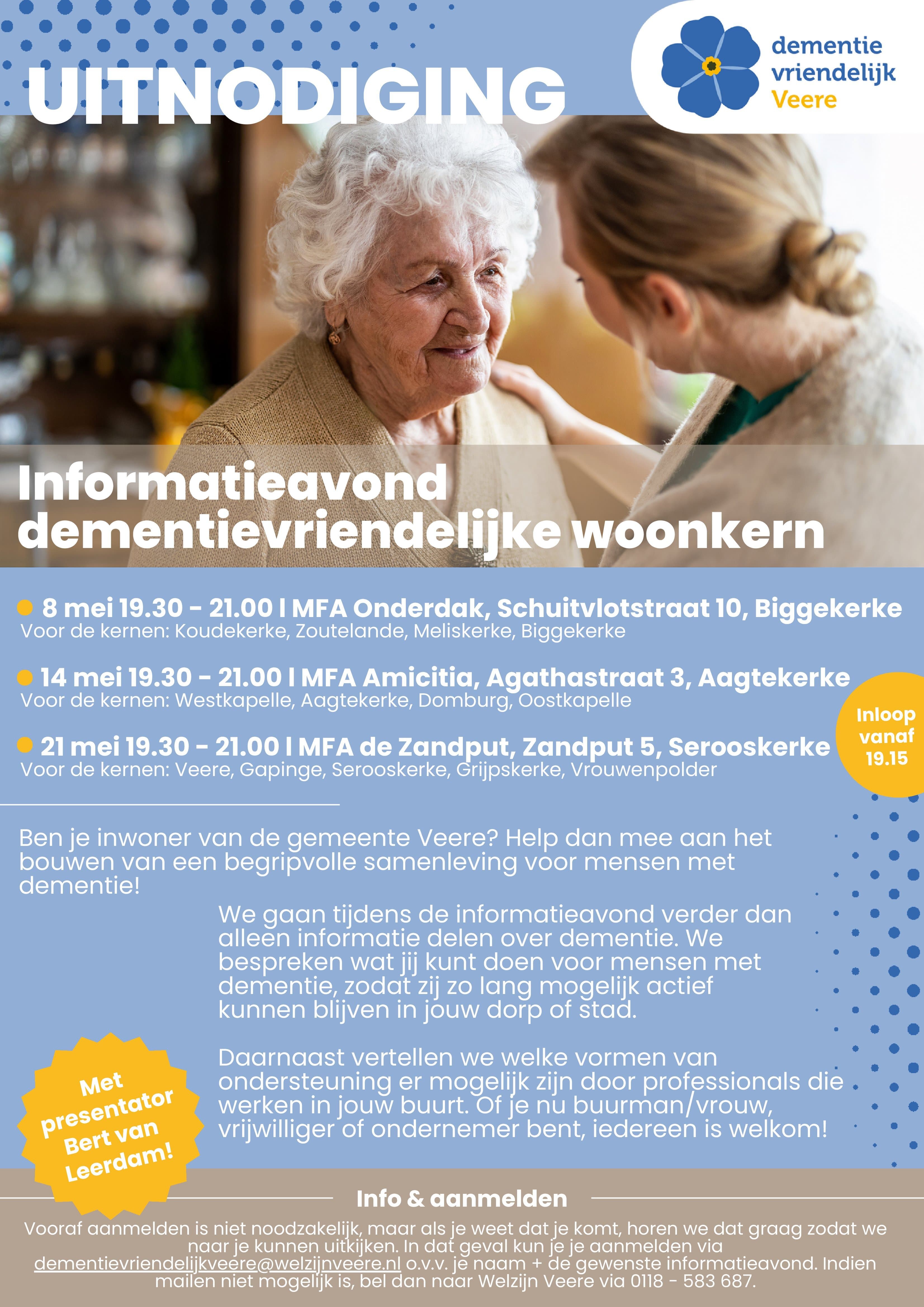 Uitnodiging informatieavond dementievriendelijk Veere